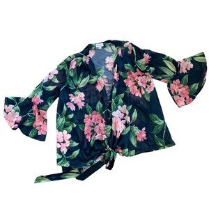 Sweet Pea for New York & Company Floral Wrap Tie Top M